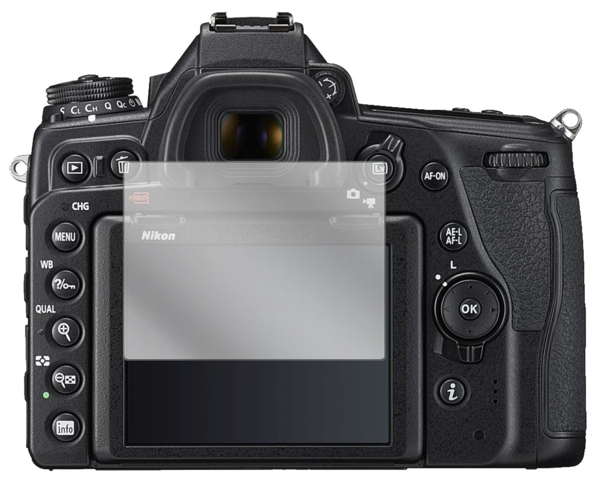 NikonD780 mit aufgebrachter dipos Displayschutzfolie, glasklare Darstellung ohne Einschränkungen