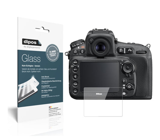 Klare Displayschutzfolie von dipos passend für Nikon D810A, 9H kratzfest und blasenfrei montiert