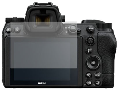 NikonZ 7II mit aufgebrachter dipos Displayschutzfolie, die lästige Fingerabdrücke minimiert