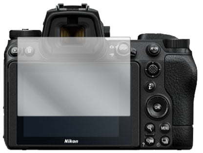 NikonZ 7II mit aufgebrachter dipos Displayschutzfolie, glasklare Darstellung ohne Einschränkungen
