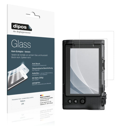 Matte Displayschutzfolie von dipos passend für Nikon ZR, 9H kratzfest und blasenfrei montiert