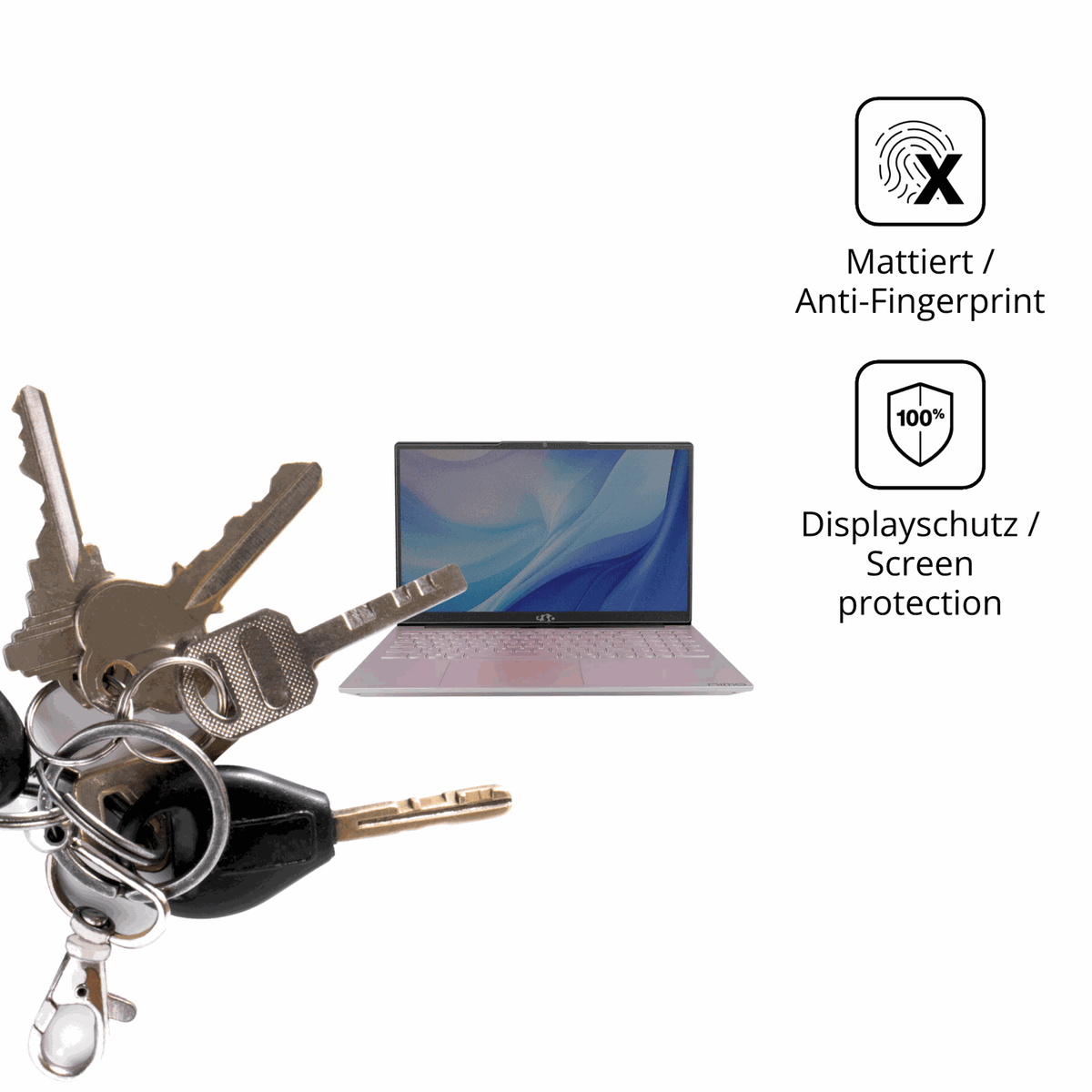 dipos Displayschutz für NIMO N151, mattierte Oberfläche, Blickschutzfilter und perfekter Passform
