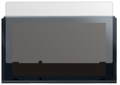 NintendoSwitch (2021) mit aufgebrachter dipos Displayschutzfolie, die lästige Fingerabdrücke minimiert