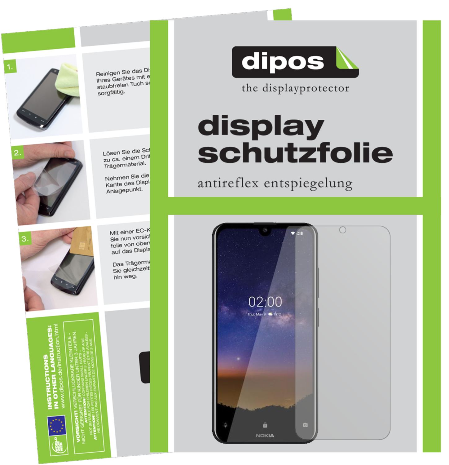Matte Displayschutzfolie von dipos passend für Nokia 46055, präziser Zuschnitt und blasenfrei montiert