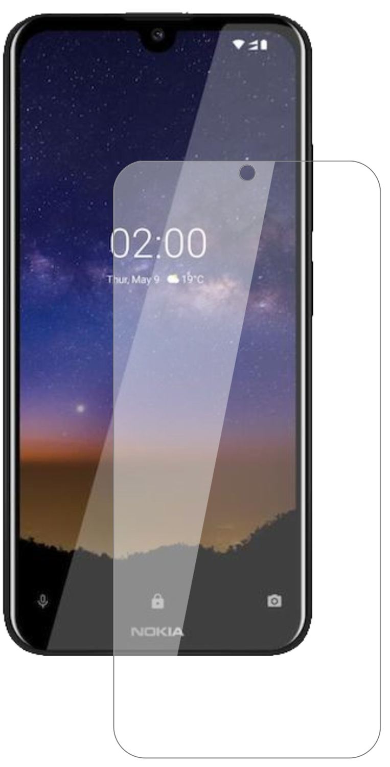 Nokia46055 mit aufgebrachter dipos Flex Schutzfolie, glasklare Darstellung ohne Einschränkungen