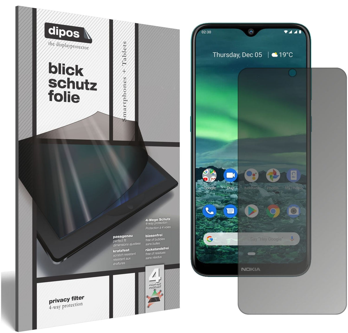 Blickschutzfolie für Nokia 46083 matt Schutzfolie Privacy