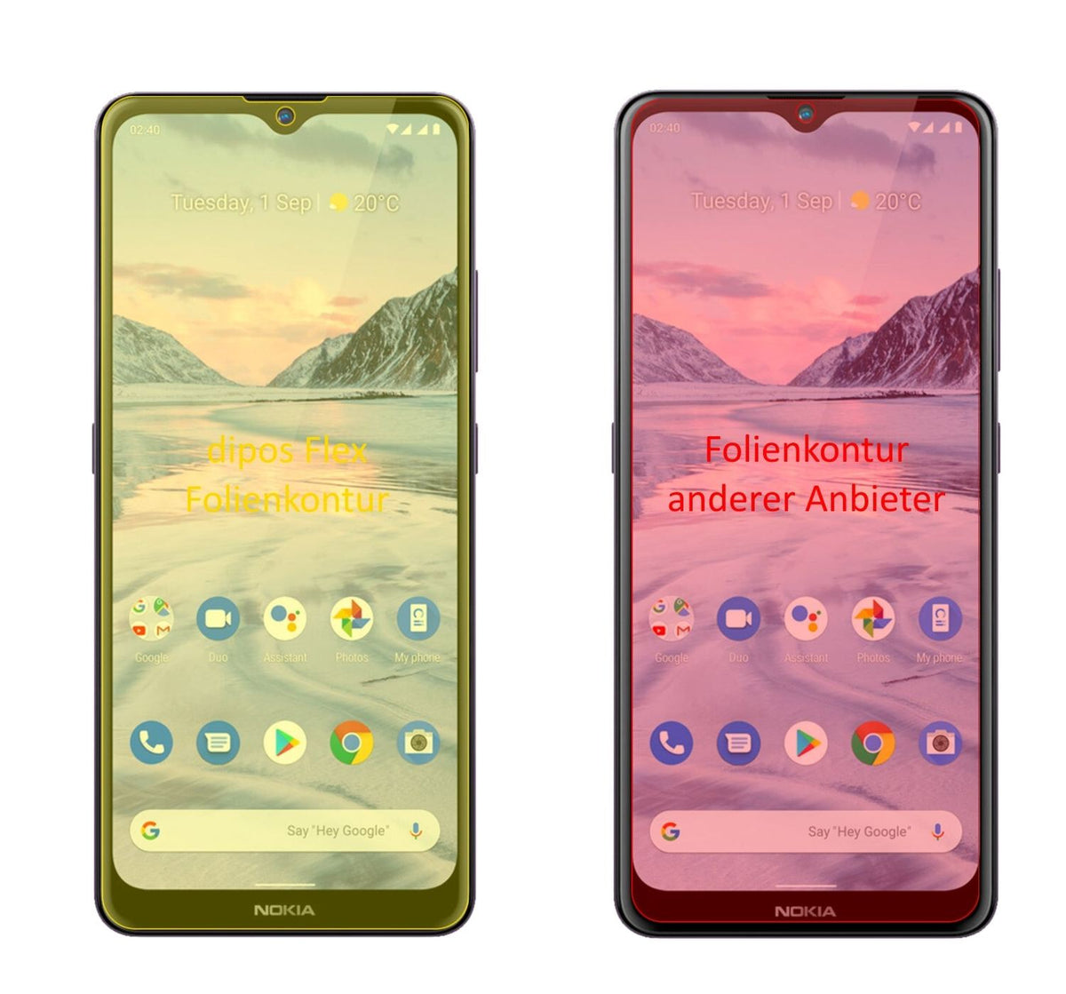 3x 3D Full Cover Schutzfolie für Nokia 46114
