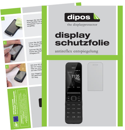 Matte Displayschutzfolie von dipos passend für Nokia 2720 Flip, präziser Zuschnitt und blasenfrei montiert