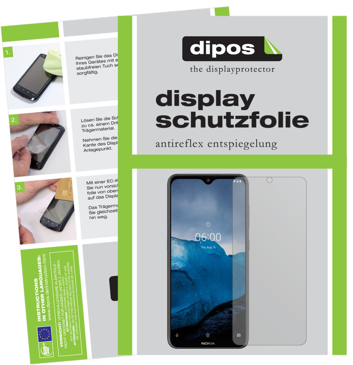 Matte Displayschutzfolie von dipos passend für Nokia 46059, präziser Zuschnitt und blasenfrei montiert
