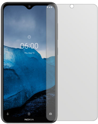Nokia46059 mit aufgebrachter dipos Displayschutzfolie, die lästige Fingerabdrücke minimiert