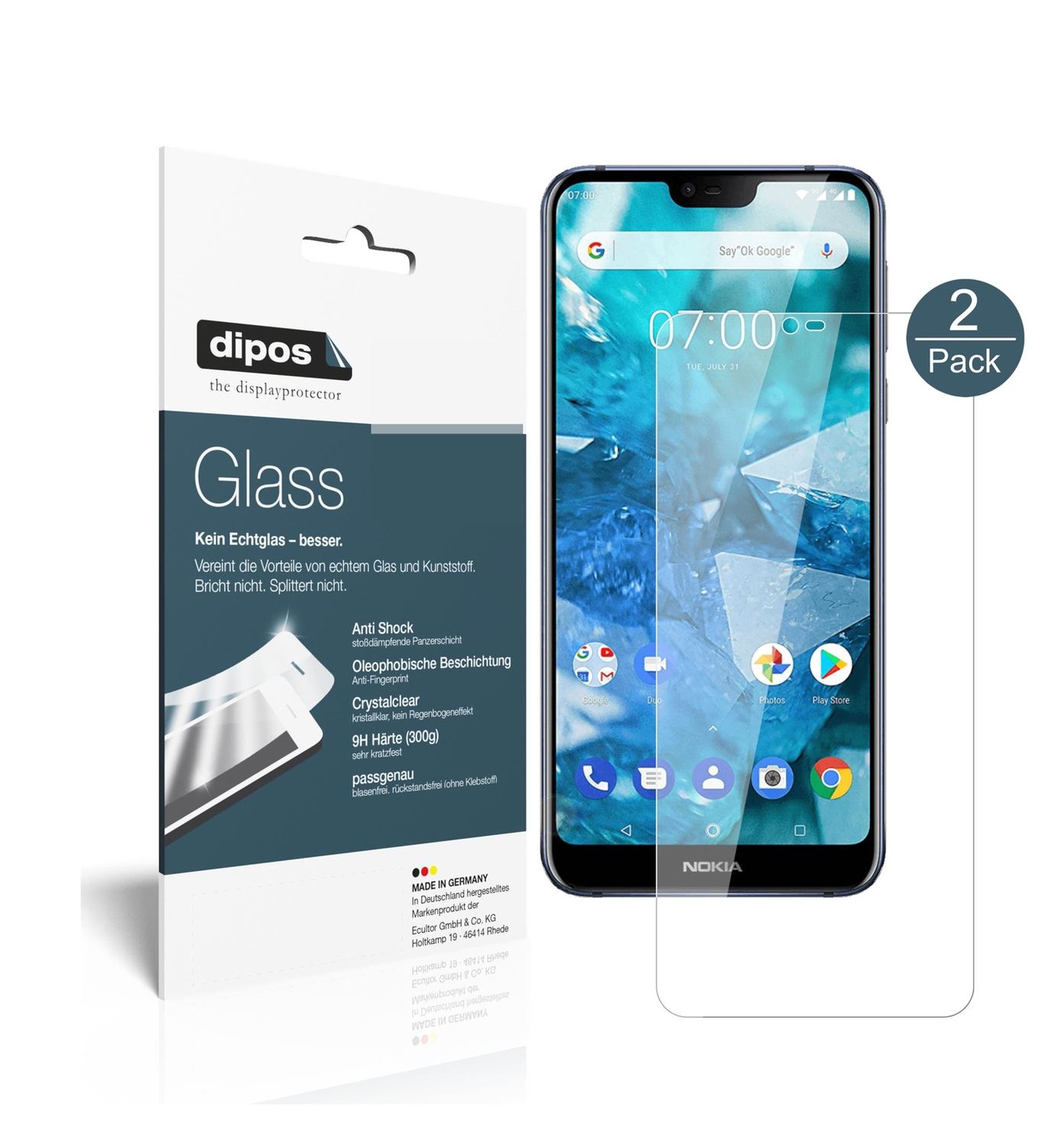 Perfekte Passform und ultimative Qualität: Unser 9H Panzerglas bietet Schutz für Nokia-7.1