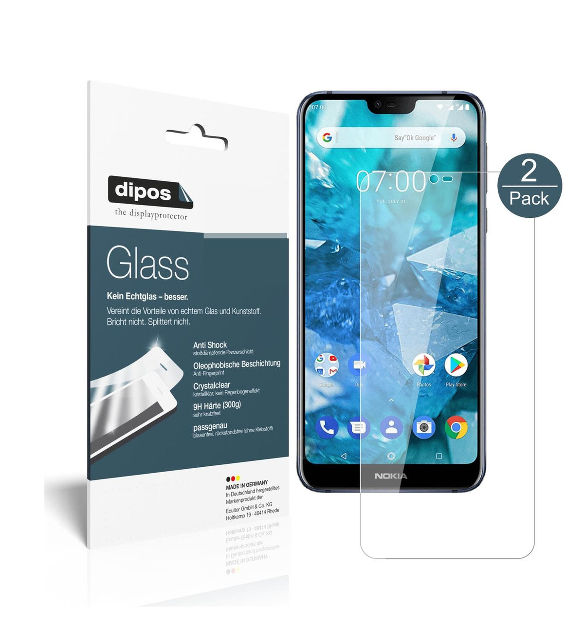 Perfekte Passform und ultimative Qualität: Unser 9H Panzerglas bietet Schutz für Nokia-7.1