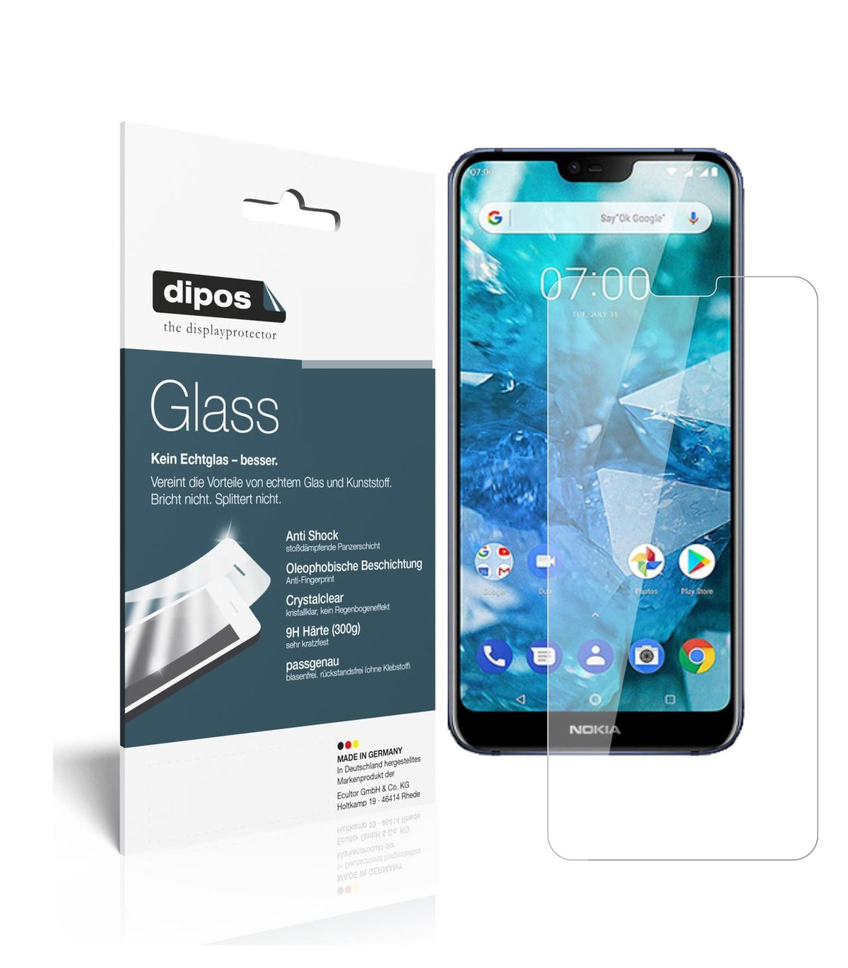 Perfekte Passform und ultimative Qualität: Unser 9H Panzerglas bietet Schutz für Nokia-7.1 Plus
