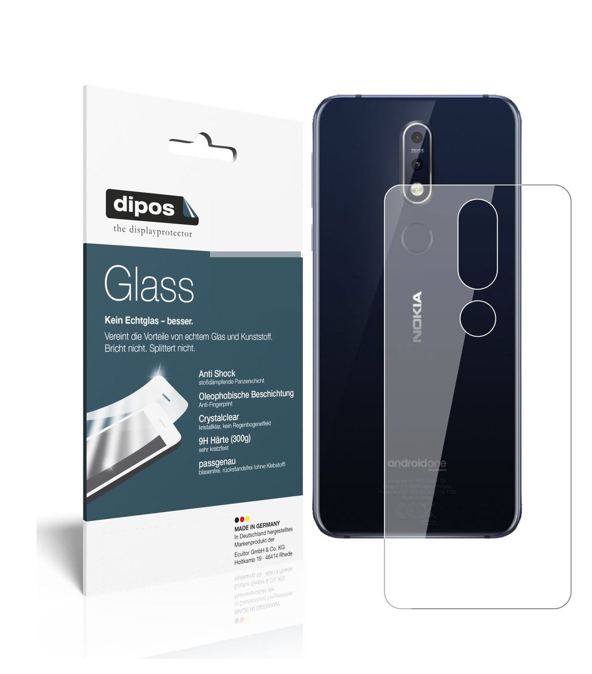 Perfekte Passform und ultimative Qualität: Unser 9H Panzerglas bietet Schutz für Nokia-7.1 Rückseite
