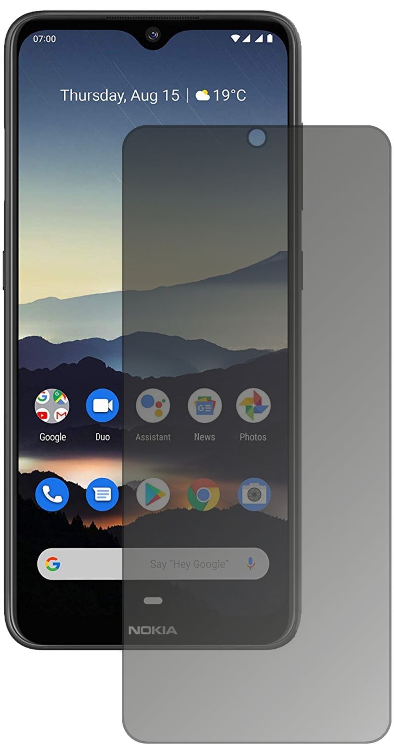 Nokia46060 mit aufgebrachtem dipos Displayschutz, der seitliche Einblicke blockiert