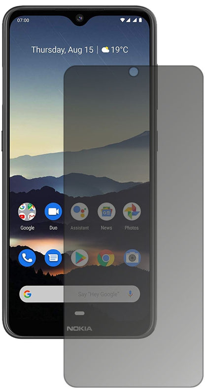 Nokia46060 mit aufgebrachtem dipos Displayschutz, der seitliche Einblicke blockiert