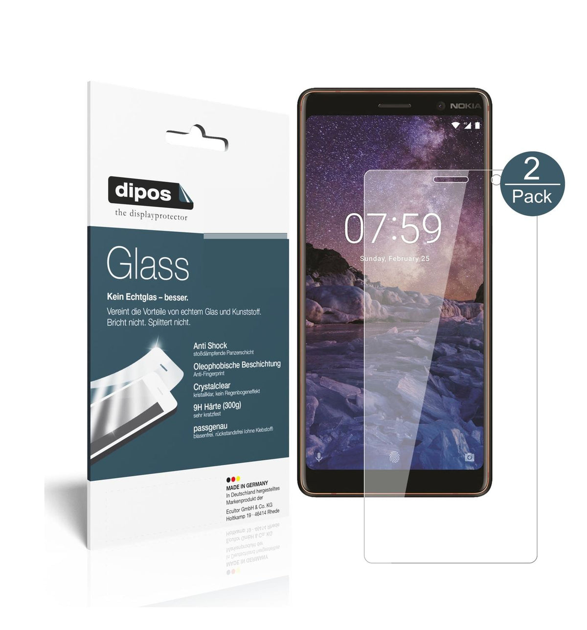 Perfekte Passform und ultimative Qualität: Unser 9H Panzerglas bietet Schutz für Nokia-7 Plus