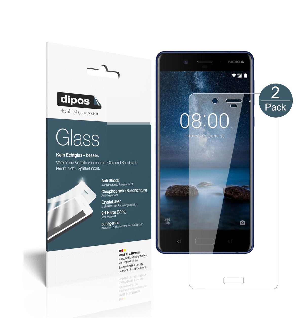 Perfekte Passform und ultimative Qualität: Unser 9H Panzerglas bietet Schutz für Nokia-8
