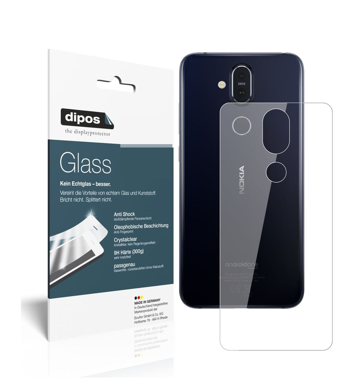 Perfekte Passform und ultimative Qualität: Unser 9H Panzerglas bietet Schutz für Nokia-8.1 Rückseite