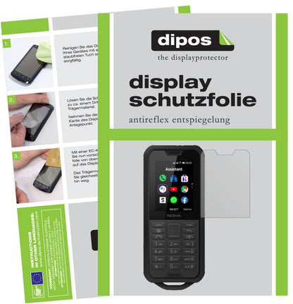 Matte Displayschutzfolie von dipos passend für Nokia 800 Tough, präziser Zuschnitt und blasenfrei montiert