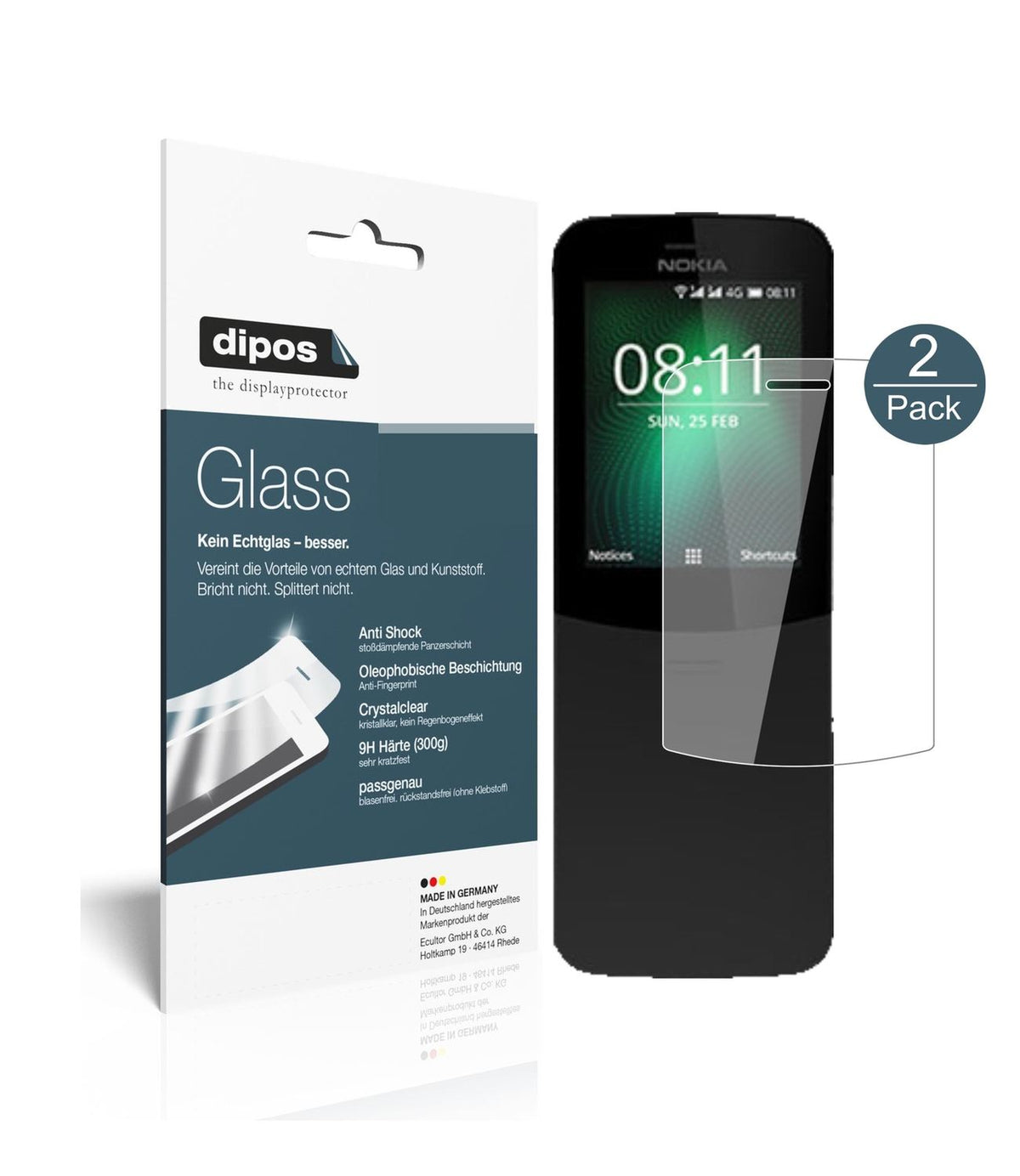 Perfekte Passform und ultimative Qualität: Unser 9H Panzerglas bietet Schutz für Nokia-8110 4G