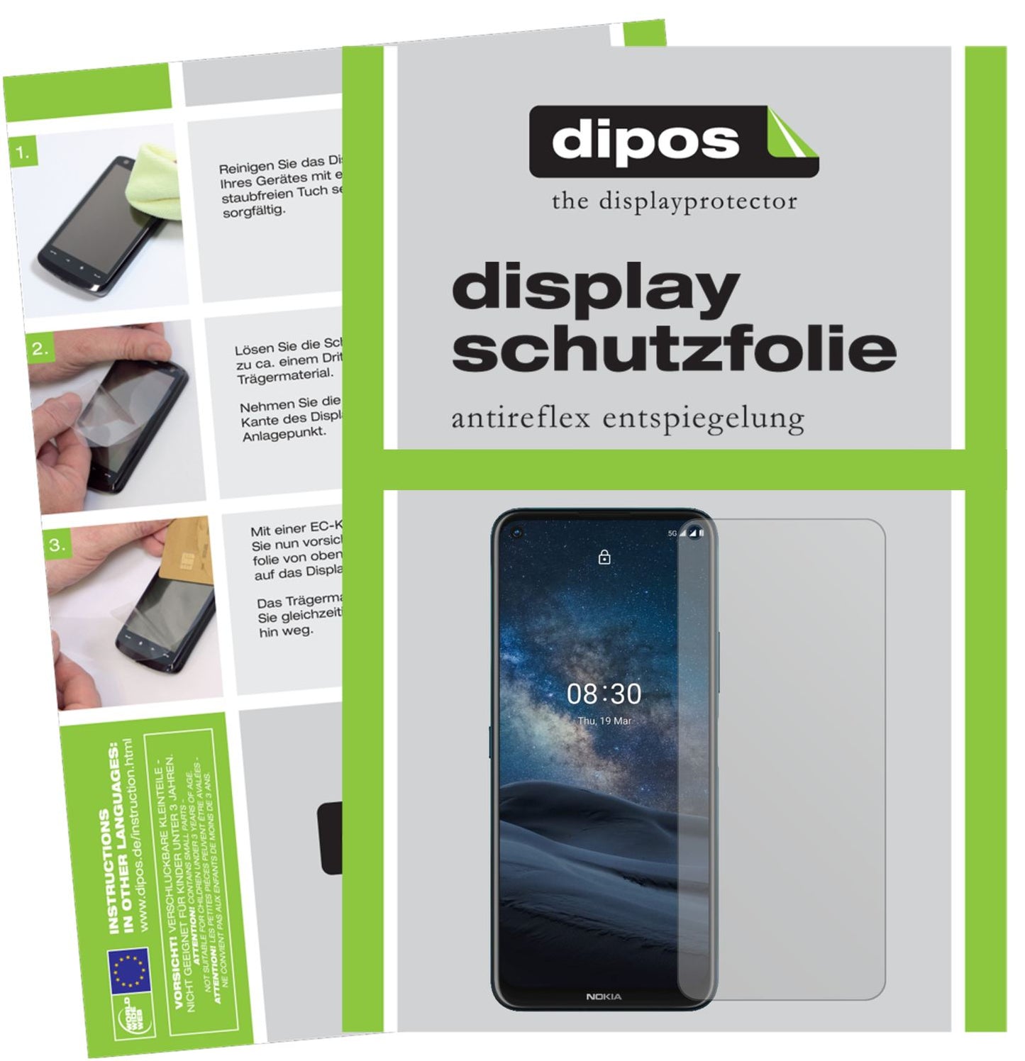 Matte Displayschutzfolie von dipos passend für Nokia 46089, präziser Zuschnitt und blasenfrei montiert