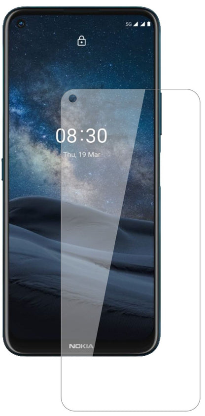 Nokia46089 mit aufgebrachter dipos Flex Schutzfolie, glasklare Darstellung ohne Einschränkungen