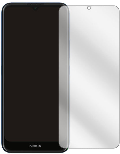 NokiaC10 mit aufgebrachter dipos Displayschutzfolie, glasklare Darstellung ohne Einschränkungen