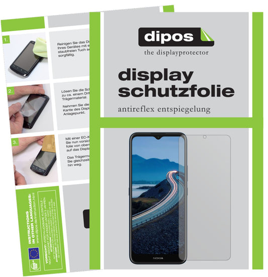 Matte Displayschutzfolie von dipos passend für Nokia C5 Endi, präziser Zuschnitt und blasenfrei montiert