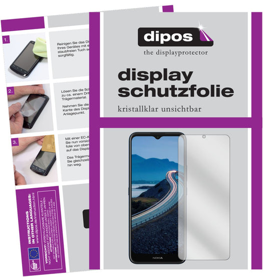 Klare Displayschutzfolie von dipos passend für Nokia C5 Endi, präziser Zuschnitt und blasenfrei montiert