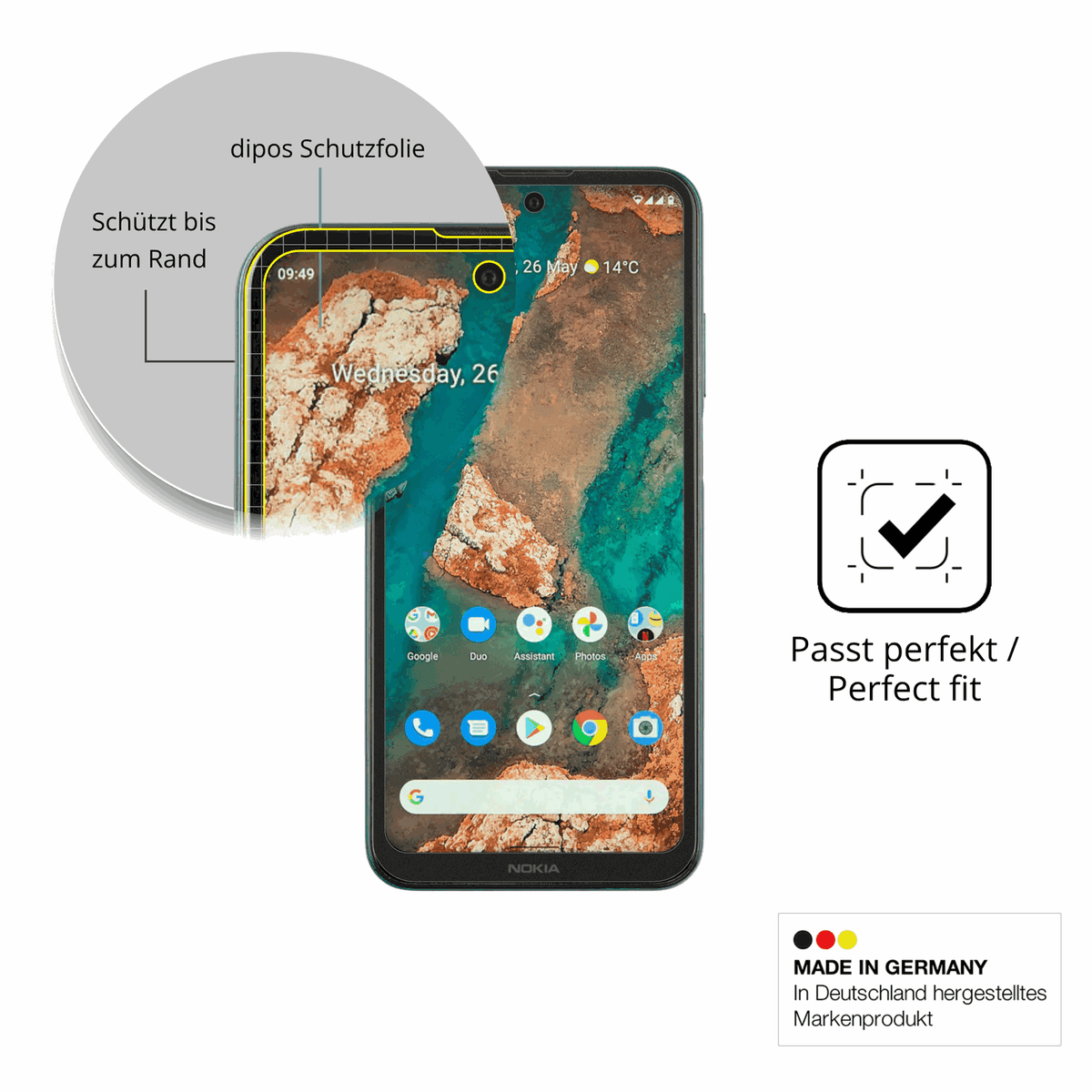Full Cover Privacy Blickschutzfolie für Nokia X20