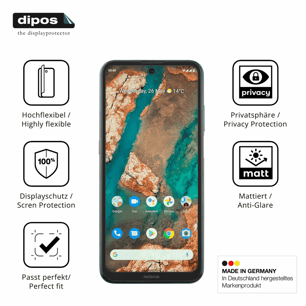 Full Cover Privacy Blickschutzfolie für Nokia X20