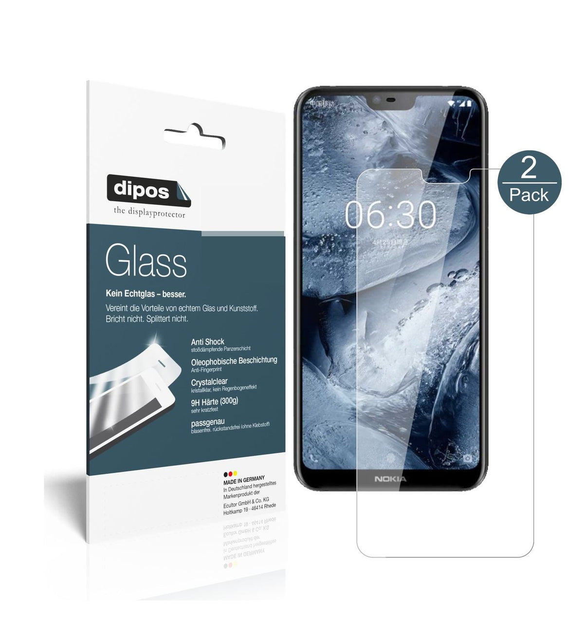 Perfekte Passform und ultimative Qualität: Unser 9H Panzerglas bietet Schutz für Nokia-X6 2018 TA1099