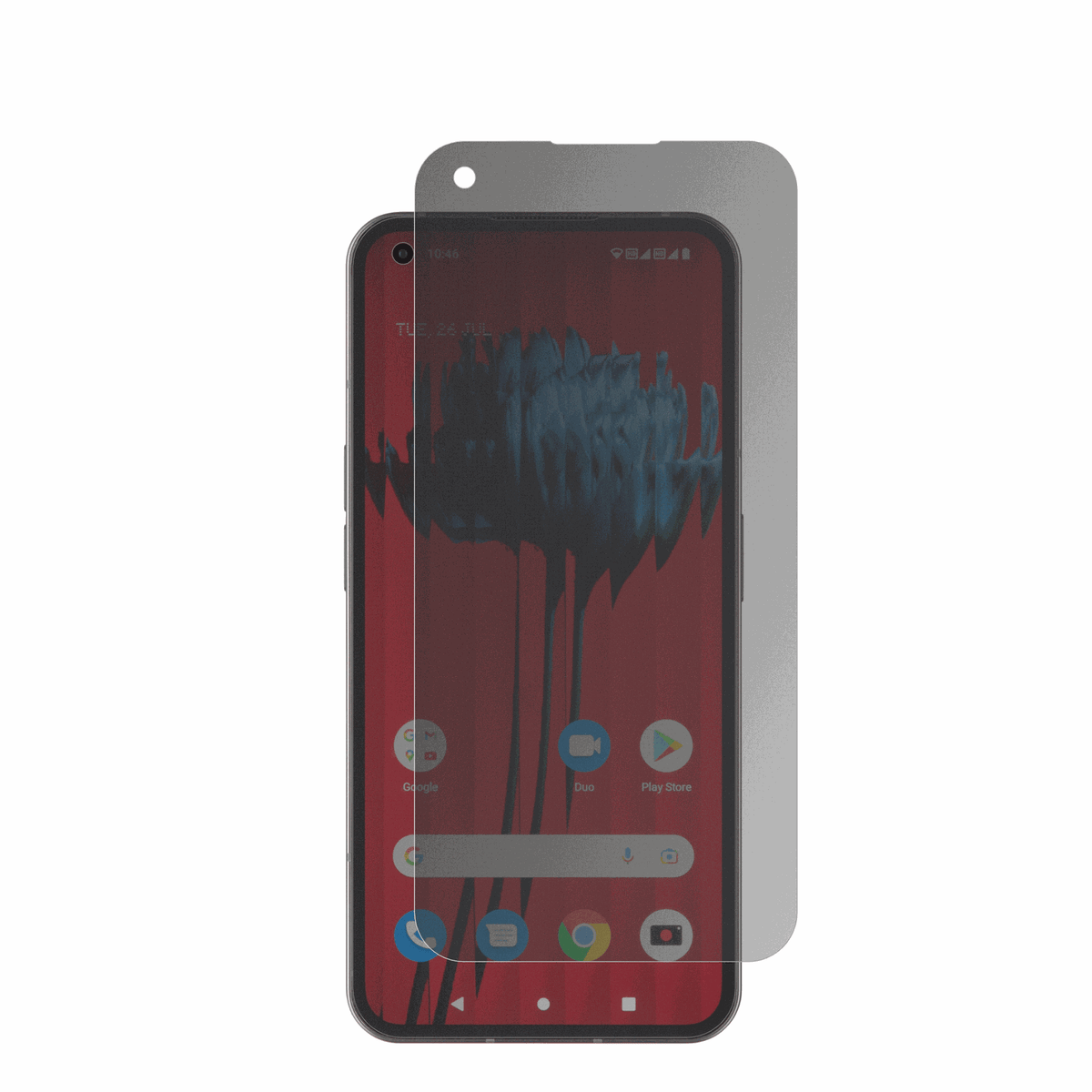 NothingPhone 1 mit aufgebrachter dipos Flex Schutzfolie, die seitliche Einblicke blockiert
