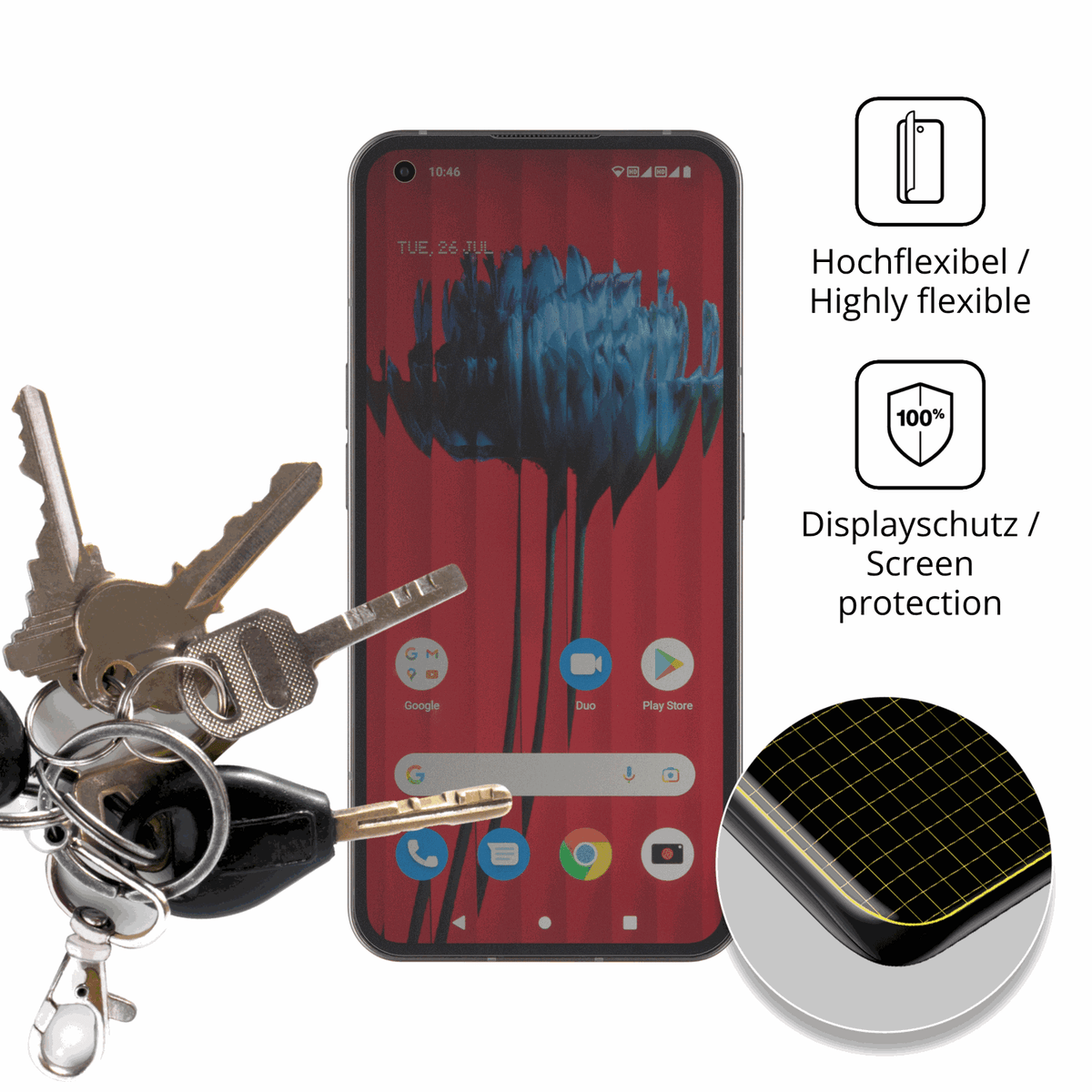 dipos Displayschutz für Nothing Phone 1, mit Blickschutzfilter und perfekter Passform auch für die Rundungen