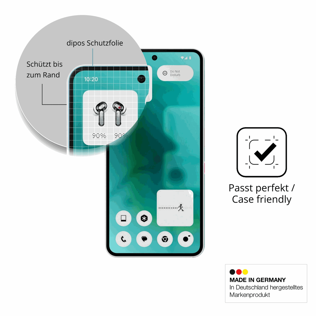 Besonders flexibler Displayschutz mit Anti-Shock-Schicht im Materialmix