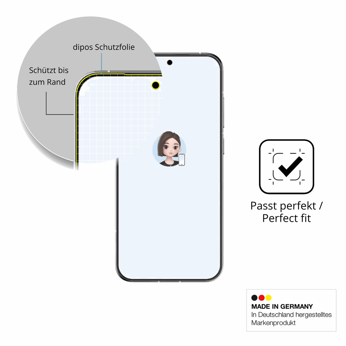 Besonders flexibler Displayschutz mit Anti-Shock-Schicht im Materialmix