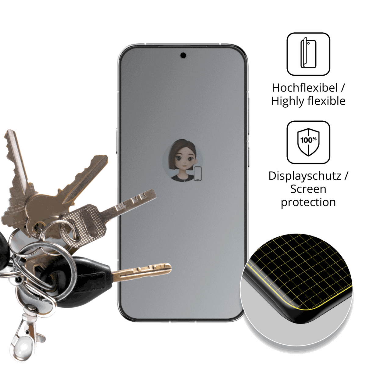 dipos Displayschutz für Nubia M153, mit Blickschutzfilter und perfekter Passform auch für die Rundungen