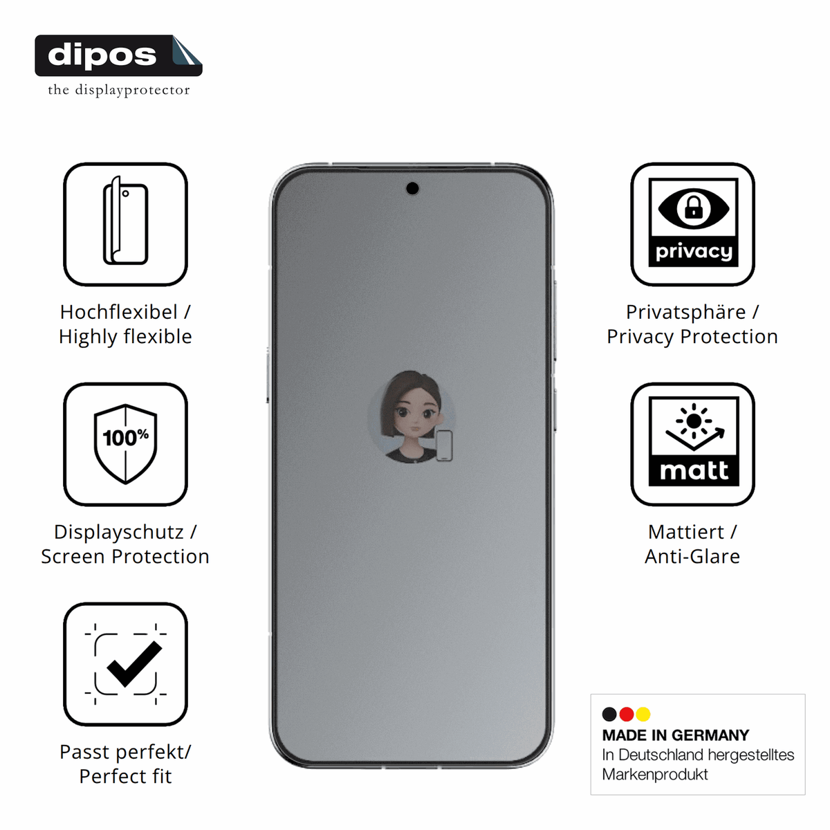 Flexible TPU-Folie passend zugeschnitten für Nubia M153, mit Privatsphäre-Schutz durch Sichtschutz-Folie