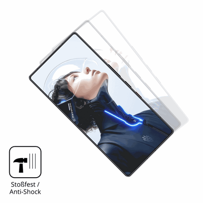 Schutz gegen Kratzer auf dem nubiared magic 11 pro Glas durch Schlüssel, Stöße gegen die Tischkante oder Stürze