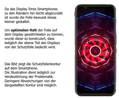 Dünne und klare Folie passend zugeschnitten für nubia Red Magic 3s
