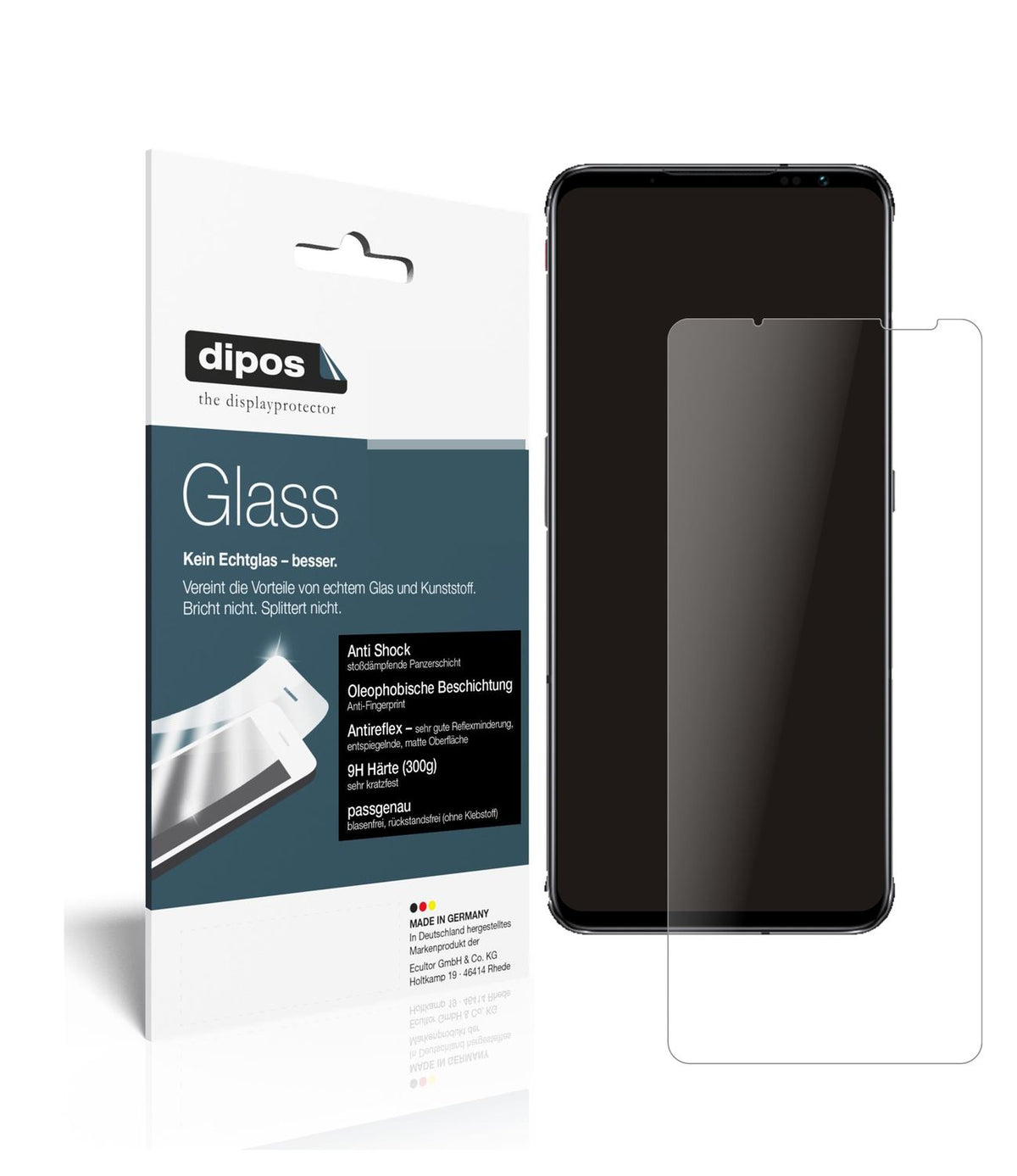 Matte Displayschutzfolie von dipos passend für nubia Red Magic 6, 9H kratzfest und blasenfrei montiert