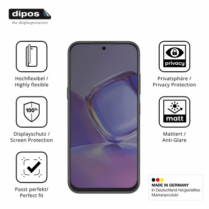 Flexible TPU-Folie passend zugeschnitten für Nubia V80 Pro, mit Privatsphäre-Schutz durch Sichtschutz-Folie