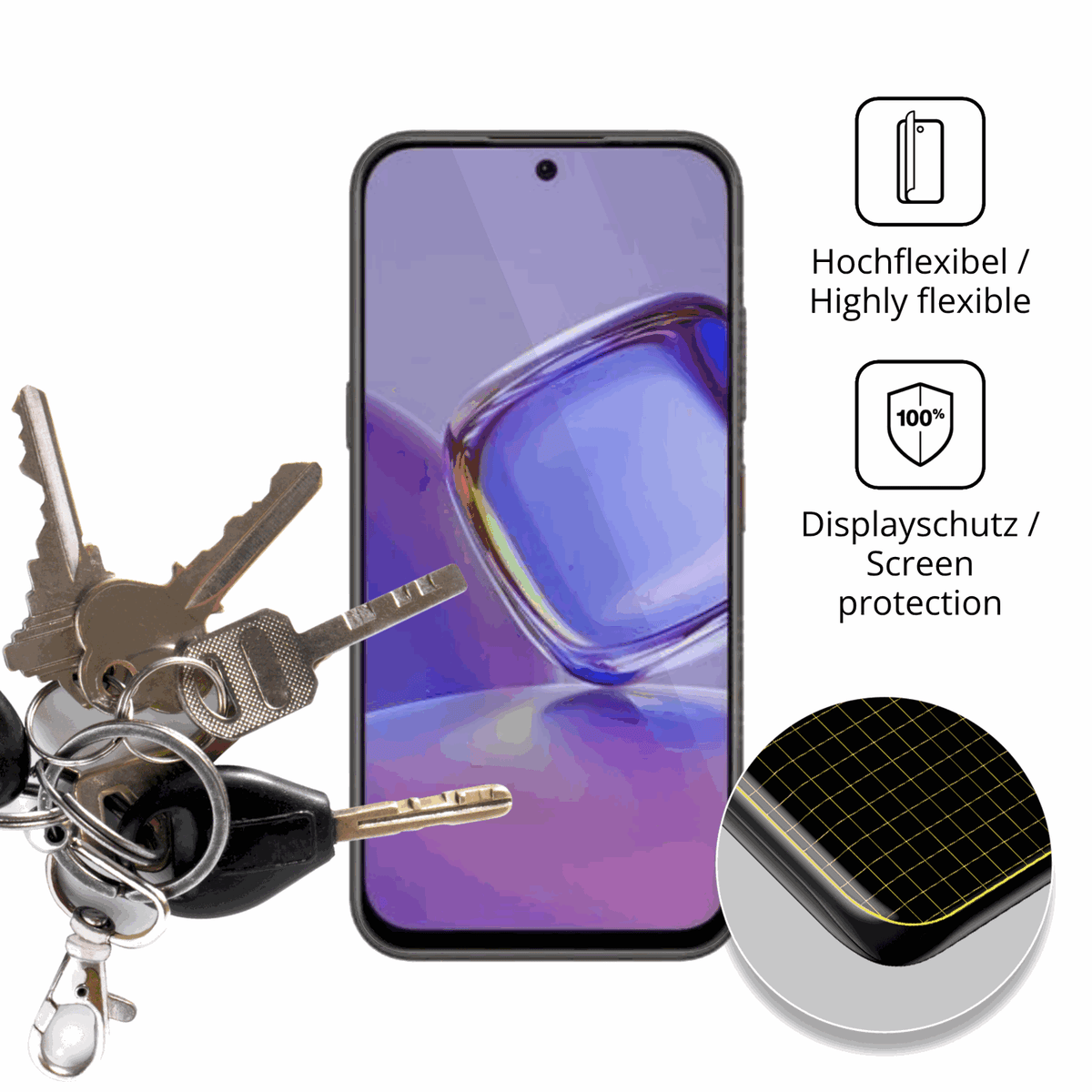 dipos Displayschutz für Nubia V80 Pro, transparente Oberfläche, geringe Dicke und perfekte Passform