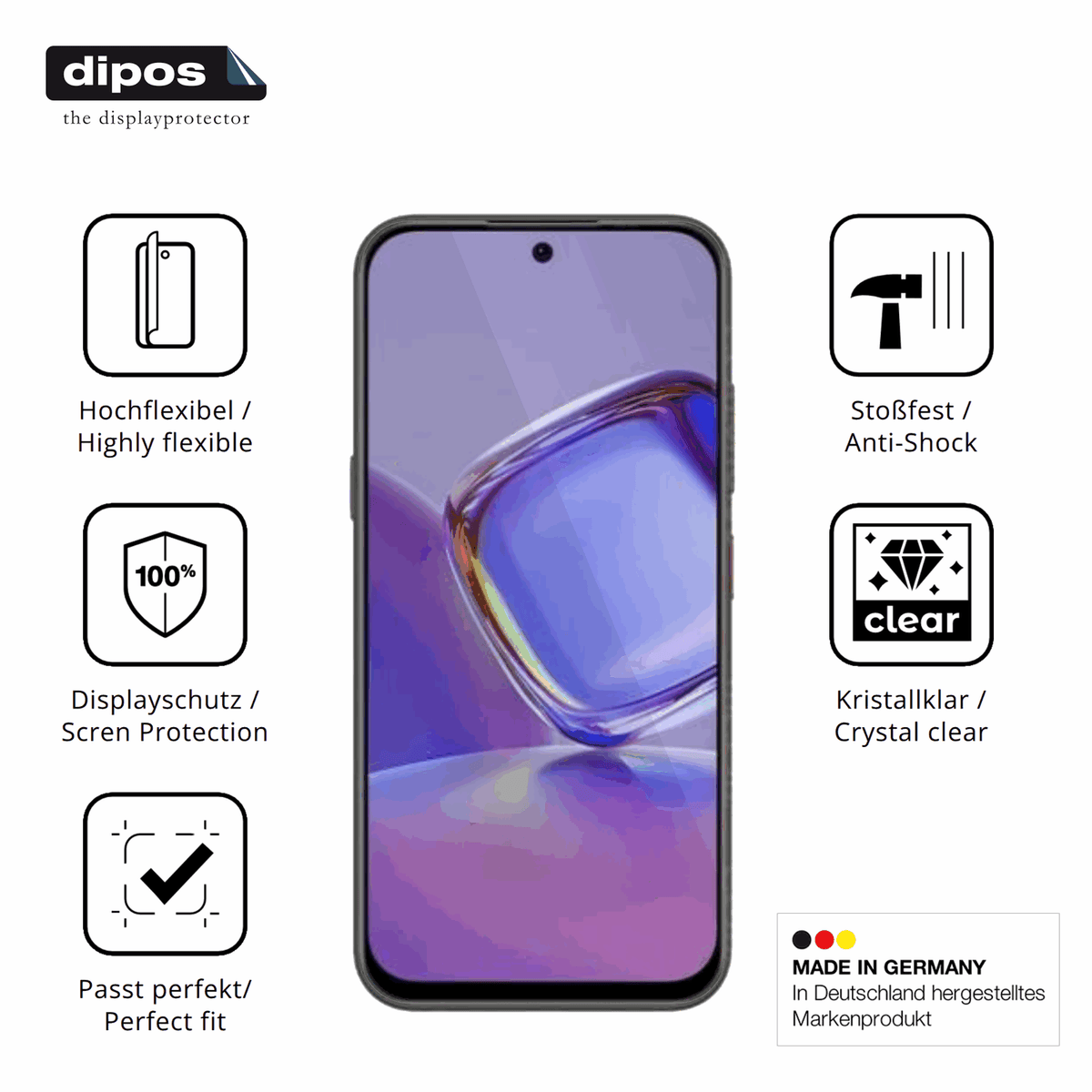 Displayschutz hergestellt in Deutschland, höchste Qualität made in Germany