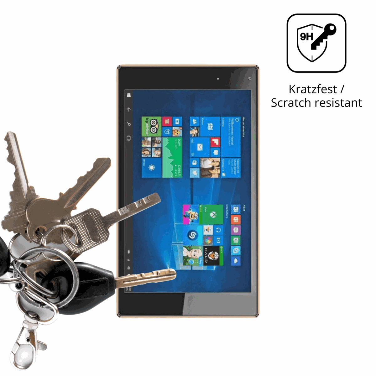 dipos Displayschutz für Odys Cosmo Windows X9, transparente Oberfläche, perfekte Passform auch für die Rundungen