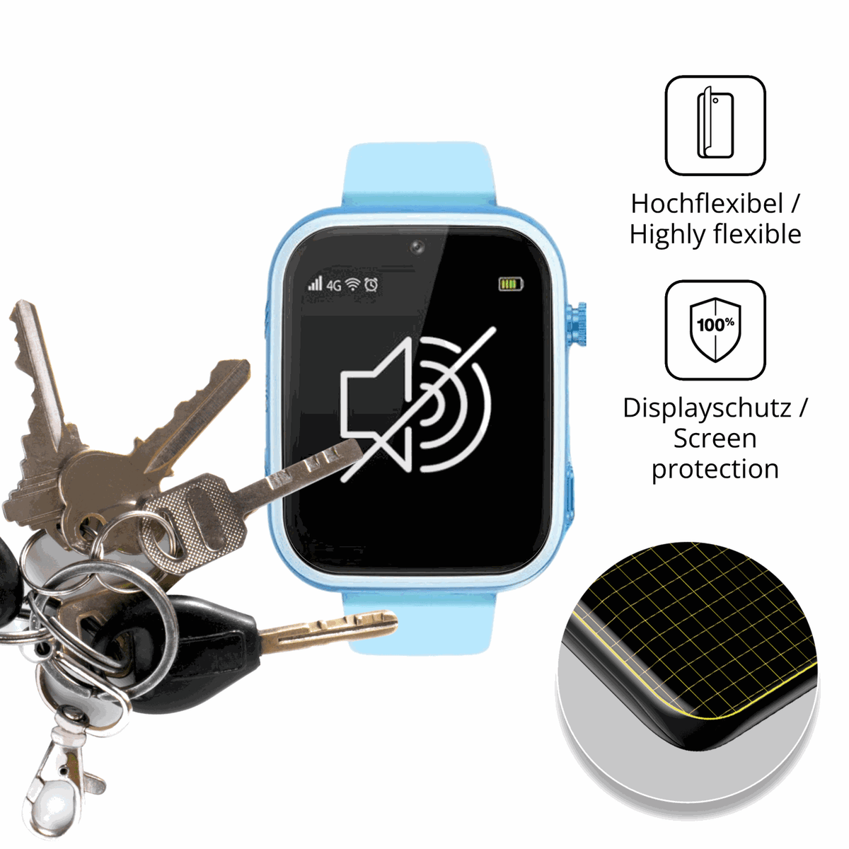 dipos Displayschutz für Okyuk T70, transparente Oberfläche, geringe Dicke und perfekte Passform