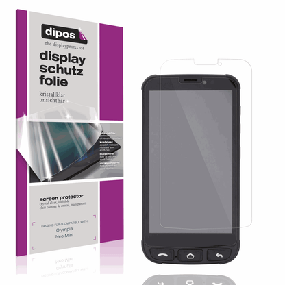 Klare Displayschutzfolie von dipos passend für Olympia Neo Mini, präziser Zuschnitt und blasenfrei montiert