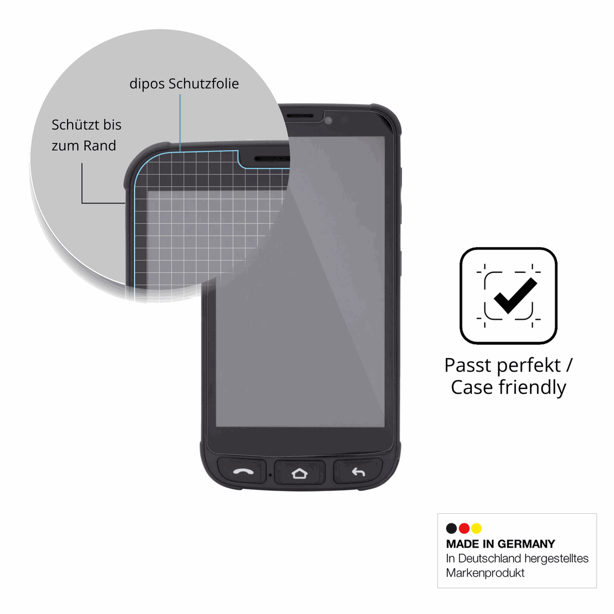 Besonders flexibler Displayschutz mit Anti-Shock-Schicht im Materialmix