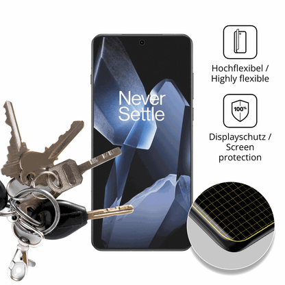 dipos Displayschutz für OnePlus 13 Case Friendly, transparente Oberfläche, perfekte Passform auch für die Rundungen